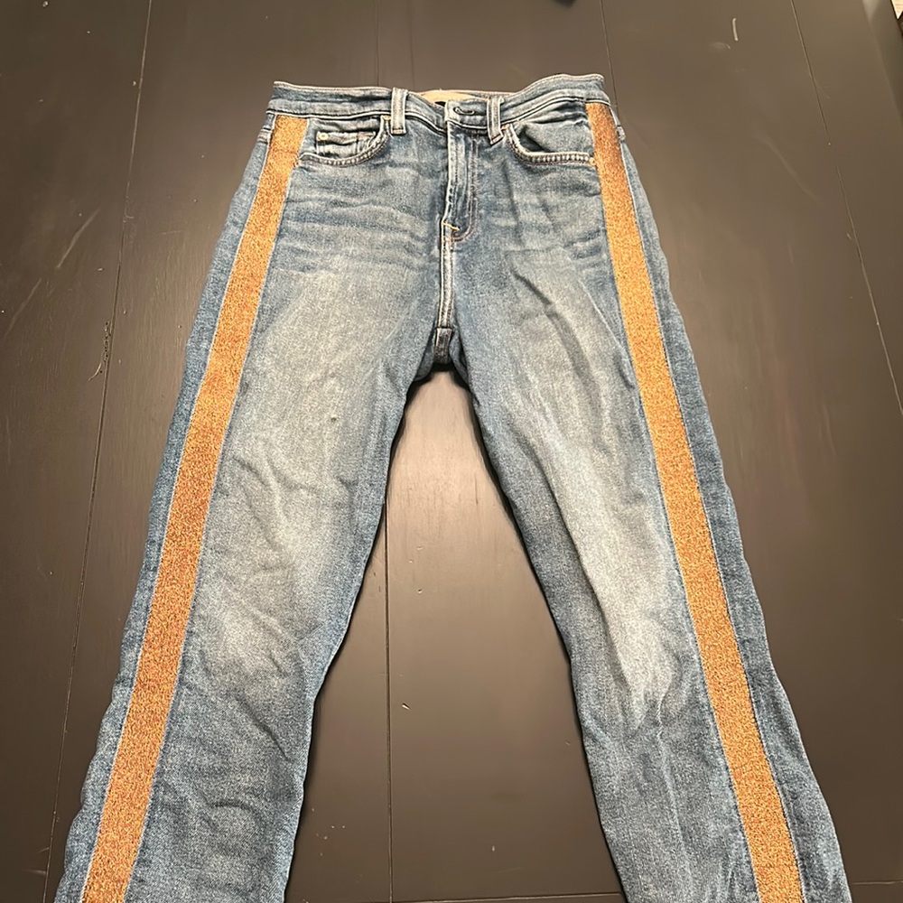 Rose gold glitter jeans